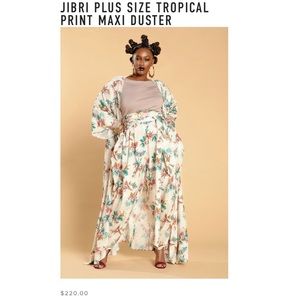 JIBRI PLUS SIZE TROPICAL PRINT MAXI DUSTER